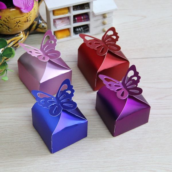 bella dimensione Laser Cut farfalla Candy box tazza torta scatole decorazione festa di compleanno regali per gli ospiti