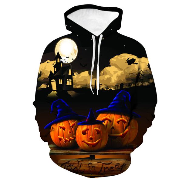 

Fashion Winter Mens Hoodies Halloween 3D Digital Printed Hooded Tops Casual Loose Pullover Couple Clothing