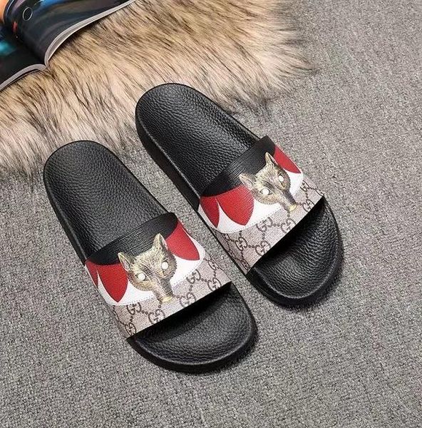 

rubber slide sandal floral brocade men slipper gear bottoms flip flops women striped beach causal slipper us6-12 014, Black