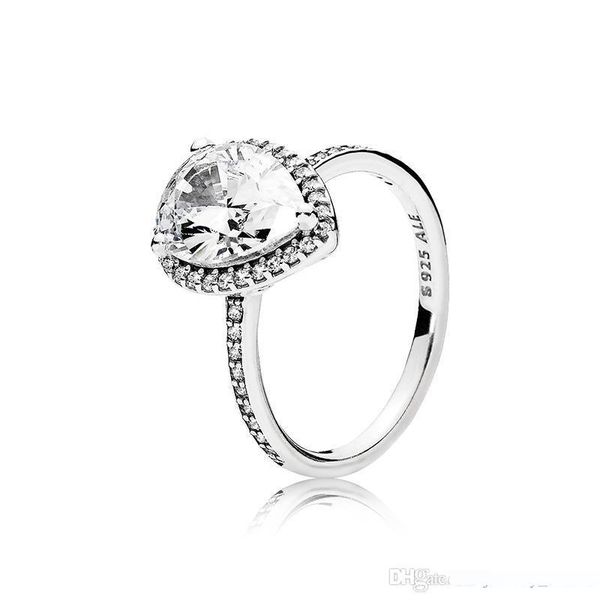 

tear drop cz diamond ring original box for pandora 925 sterling silver rings set for women wedding gift jewelry