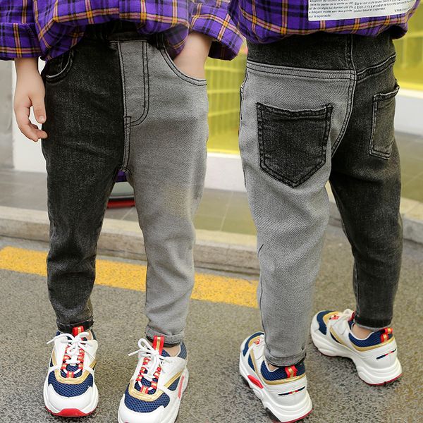 

2019 summer pants kids trousers patchwork hole fashion girls jeans children boys jeans kids fashion pants baby casual, Blue