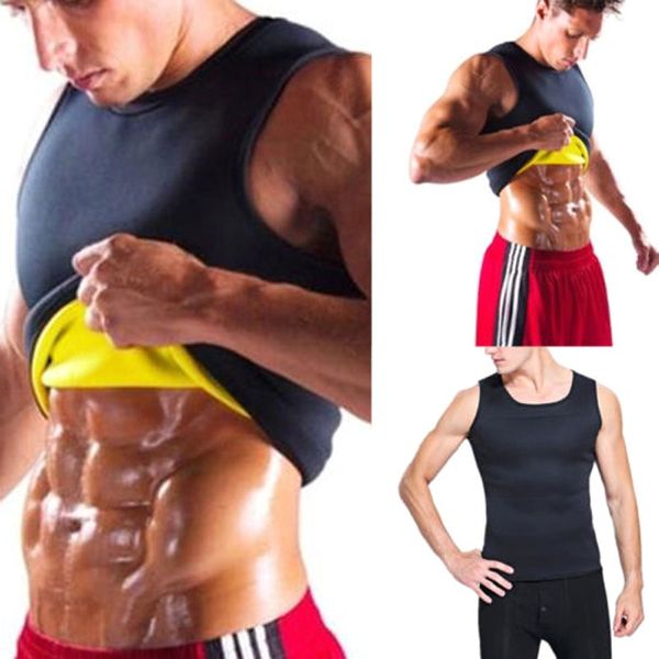 

men running vests weight loss cincher belt mens body shaper vest trimmer tummy shirt girdle new arrival plus size 3xl, Black;blue