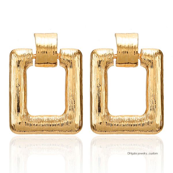 

New Golden Color Square Earrings For Women Girl Punk Style Statemen Fashion Jewelry Gift For Wedding Party Earring