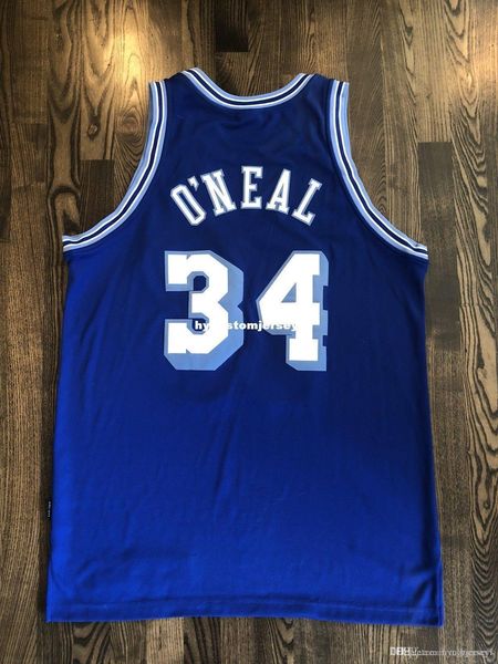 

nk sewn shaquille o'neal shaq jersey mens vest size xs-6xl stitched basketball jerseys ncaa, Black;blue