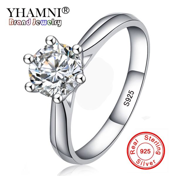 

lose money 99% off fine jewelry original natural 925 silver rings solitaire 6mm 1ct sona cz stone wedding rings for women rl003 j190714, Slivery;golden