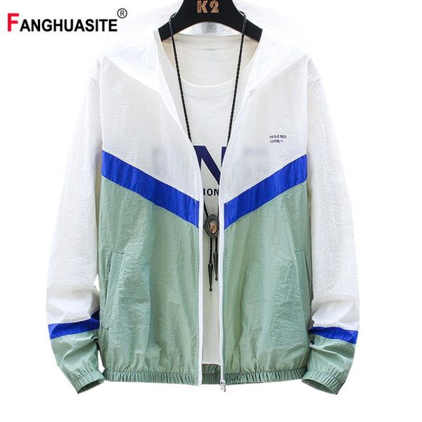 

summer new sun protection clothing coats fashion breathable comfortable stitching zipper windbreaker hooded light jacket hs8806, Black;brown