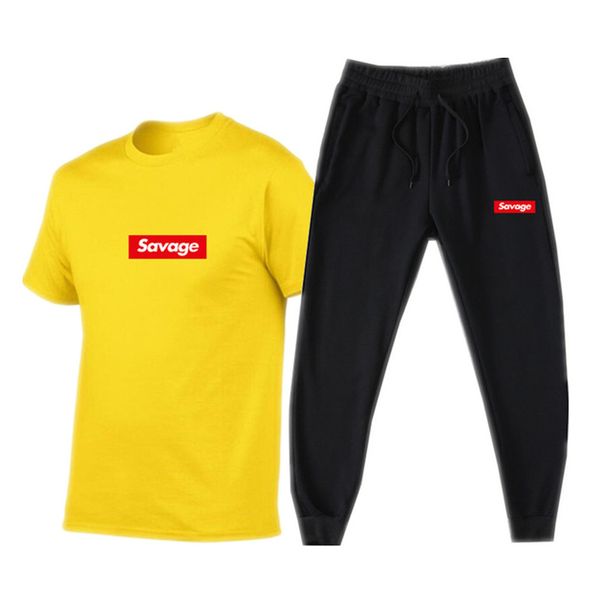 

summer men 's sets t shirts+pants two pieces sets print tracksuit male tshirt sportswear gyms fitness jogger trousers men size s-xl, Gray