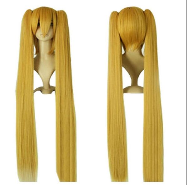 PARRUCCA Parrucca cosplay gialla lunga 120 cm di Vocaloid Miku Hatsune UK