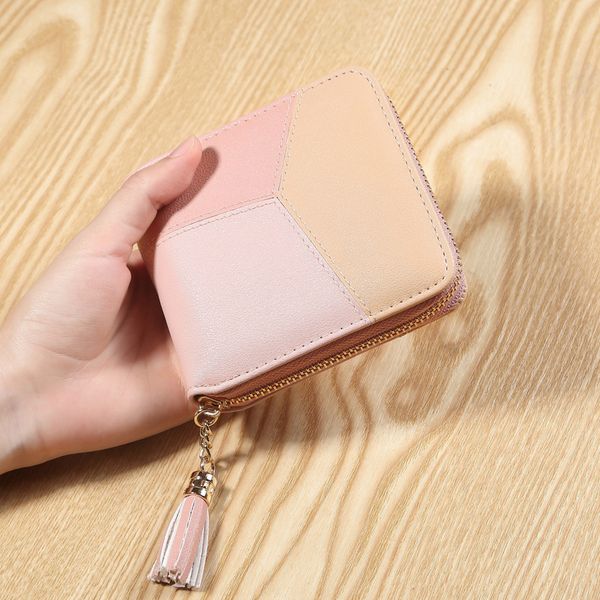 

western auspicious wallet for women lovely pu leather spell color purse wallet female slim small women holder, Red;black