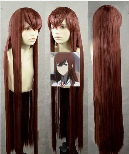

+ steins gate kurisu makise cosplay costume wig, Black;brown