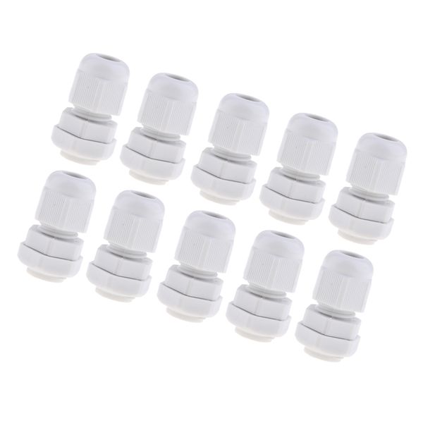 

10pcs waterproof ip68 nylon cable gland joints white cord connector