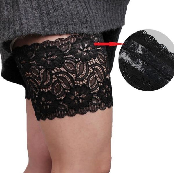

2019 summer women lace flower thigh bands black design women anti-skid socks thigh garters css03, Black;white