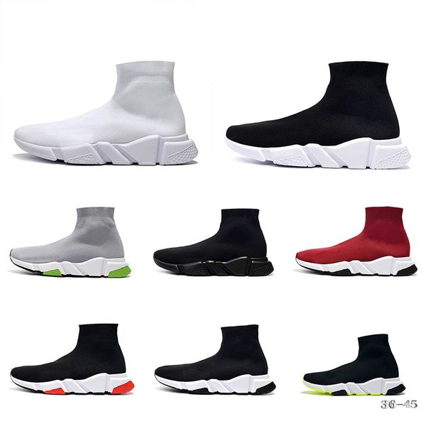 

new designer fashion mens women speed trainer sock shoes rose black white red casual shoes mens trainers runner t05