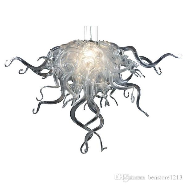 

transparent color small crystal chandelier living room decor led 100% hand blown glass pendant chandelier