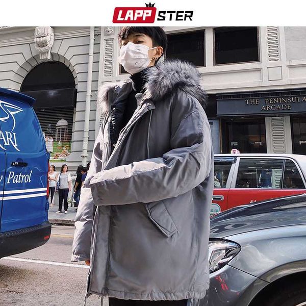 

мужчины зимняя шерсть parka толстая куртка 2019 сплошные теплые корейский моды ветровка мужская черный harajuku kpop дизайнер coat, Black