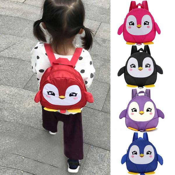 

children school backpack cartoon penguin rainbow design soft plush material for toddler baby girls kindergarten school bags#30