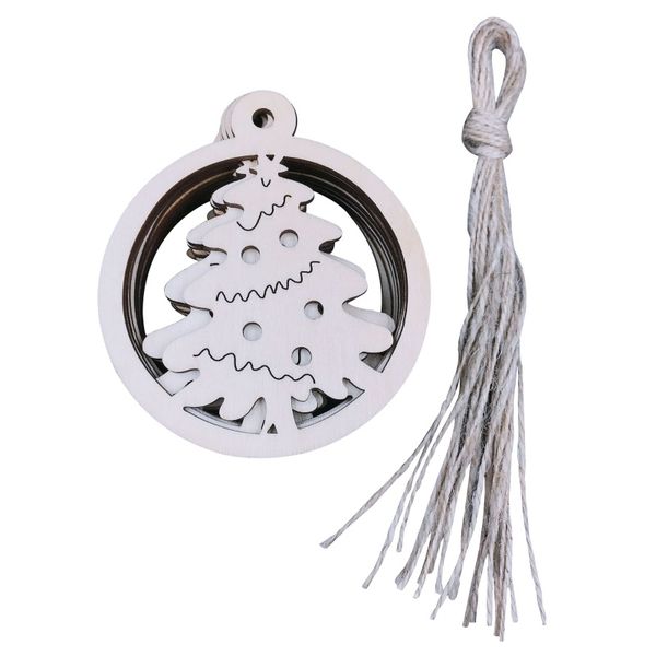 

10pcs/set wooden hollow slices christmas pendants decorative hanging sign drop ornament festive party supplies
