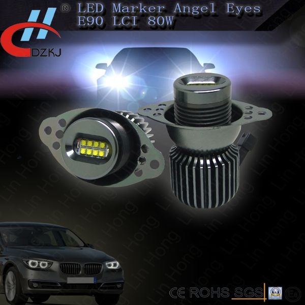 

e90 80w 8 leds 6500k white led angel eyes marker for e90 e91 e60 520d cars