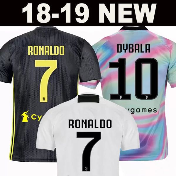 

New 2019 ronaldo juventu occer jer ey 18 19 juve 2018 home away dybala higuain buffon cami eta futbol cami a maillot football hirt