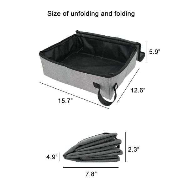

bathroom home cat litter box with cover easy clean waterproof folding traveling cleaning toilet portable oxford cloth soft
