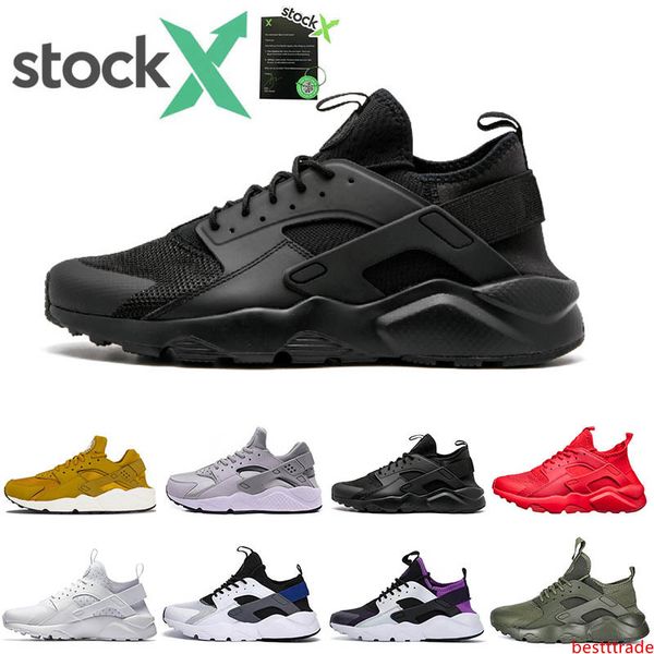 

stock x new huarache 4.0 1.0 classical triple white black men women huarache designer shoes huaraches sports sneakers running shoes 36-45