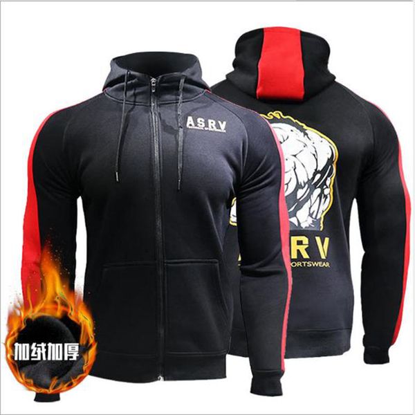 

olympic men's hoodie thickening sports fashion sports gym fitness big print men's fitness wolf autumn/winter 2019 new products, Black