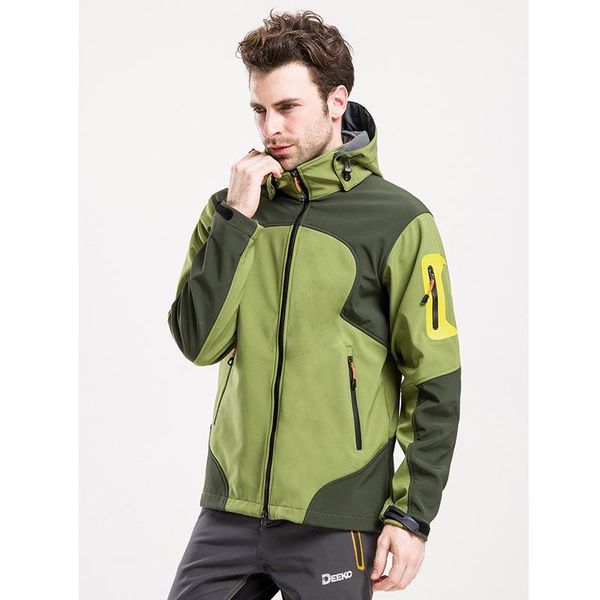 

2 in 1 outdoor hiking mountain climbing jacket windproof waterproof winter men's ski cycling warm fleece coat, Blue;black