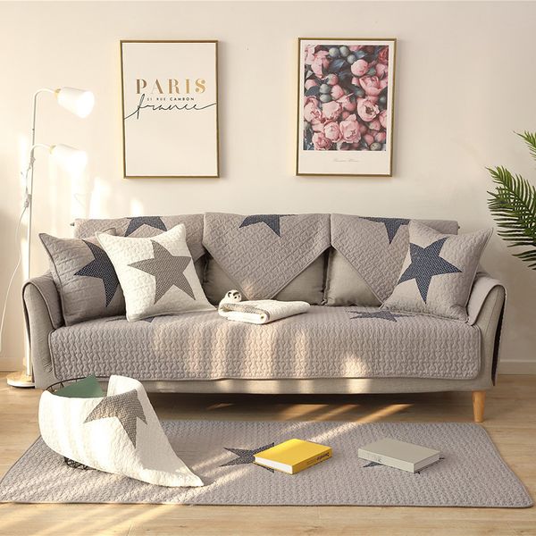 All Season Cotton Sofa Cover Printed Fashionable Pentagram Star