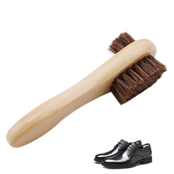 

horse hair double-sided long-handled shoe brush polishing shoe polish shoe brush scrub hair fur brush cleaning tools