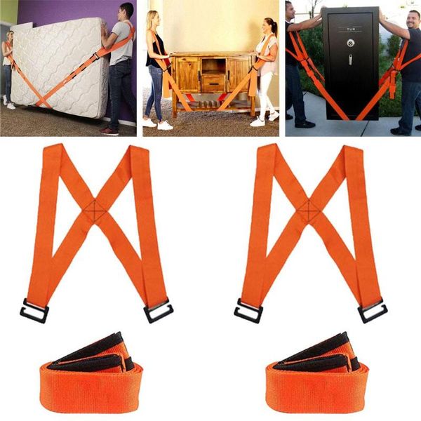 

2pcs labor-saving furniture moving shoulder back straps ropes forklift lifting moving strap transport belt wrist straps, Black;white