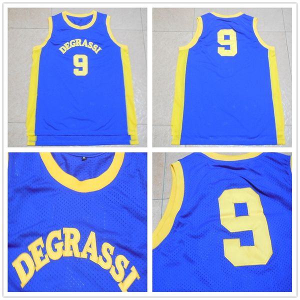 

fast shipping mens movie jerseys jimmy brooks #9 drake degrassi community hs vest all stitched retro basketball jersey size s-xxl, Black;red