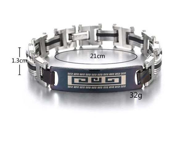 

мужская мода punk black silver из нержавеющей стали цепочки браслет браслет браслет подарок ювелирных изделий длинного 21см