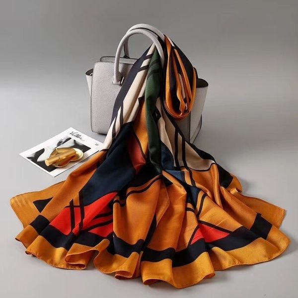 

designer silk scarf fashion man womens luxury 4 seasons shawl scarf brand scarves size about 180x90cm 3 color optional3, Blue;gray