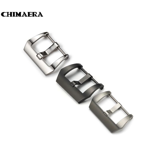 

chimaera 316l stainless steel 20mm 22mm 24mm 26mm polished brushed pvd screw-in tang buckle for strap band watch buckle, Black;brown