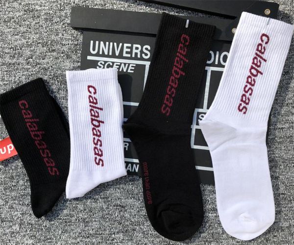 

KANYE Mens Designer Socks Calabasas Printed Long Stockings Skateboard Mens Socks Fashion Male Apparel