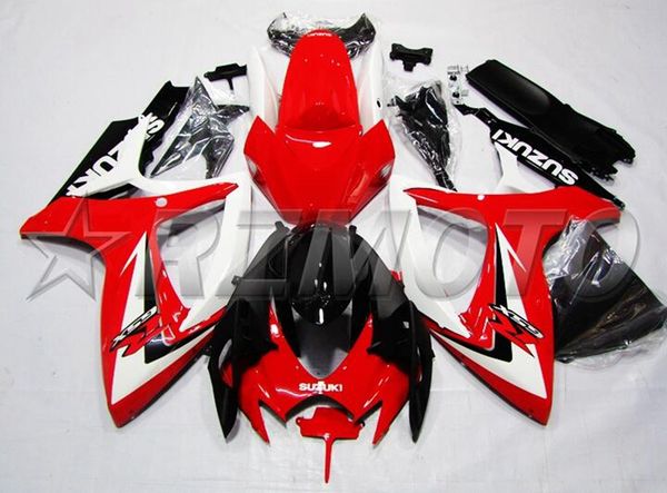 

4gifts new abs motorcycle full fairings set fit for suzuki gsx-r600 gsx-r750 600 750 k6 gsxr 2006 2007 06 07 custom red white black