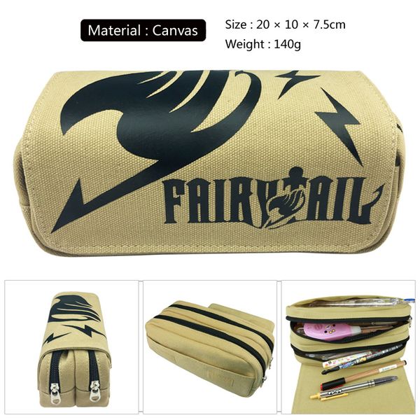 

anime fairy tail natsu/happy cat canvas pen bag pencil case cartoon handbags zipper cosmetic pouch makeup bag gift