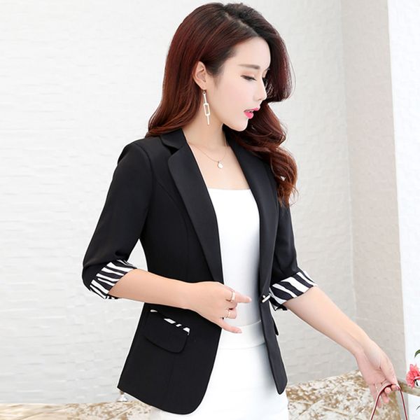 

office women blazers and jackets floral contrast jacket zebra harajuku striped red blazer short korean marynarka damska j0025e, White;black