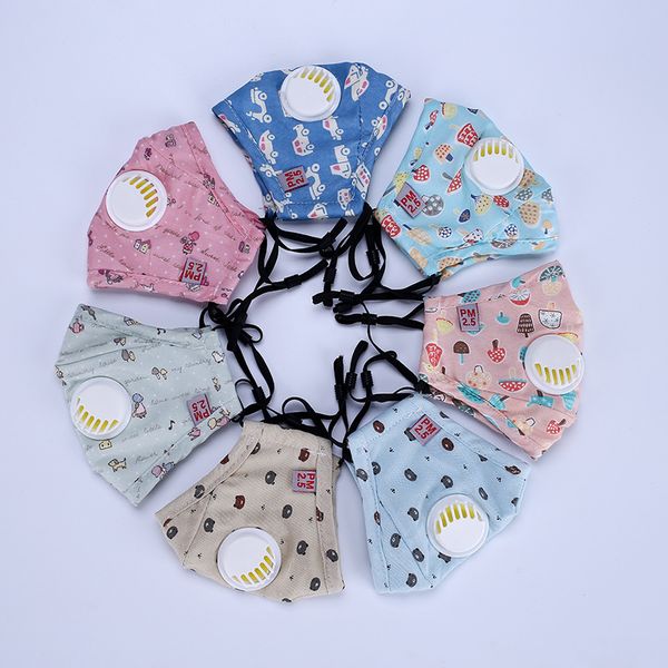 

cartoon cute kids breathing valve washable anti pm2.5 dust face cover mask