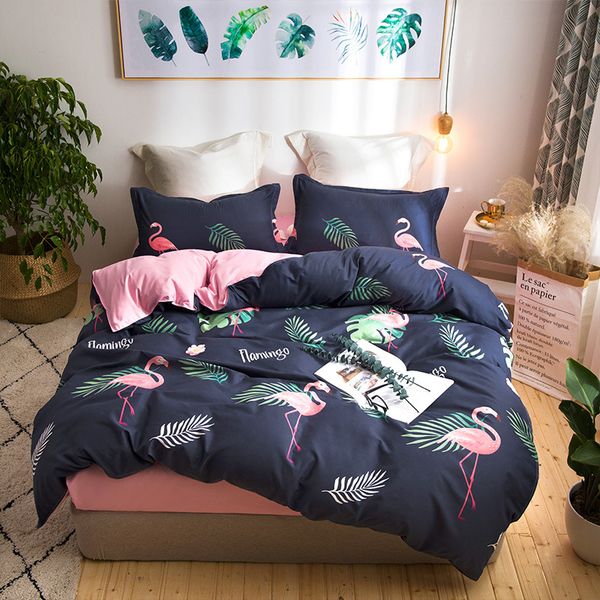 

luxury lattice stripe sheets sets print bedding set modern popular quilt cover style bedlinen pillowcase bed sheet size 4pcs