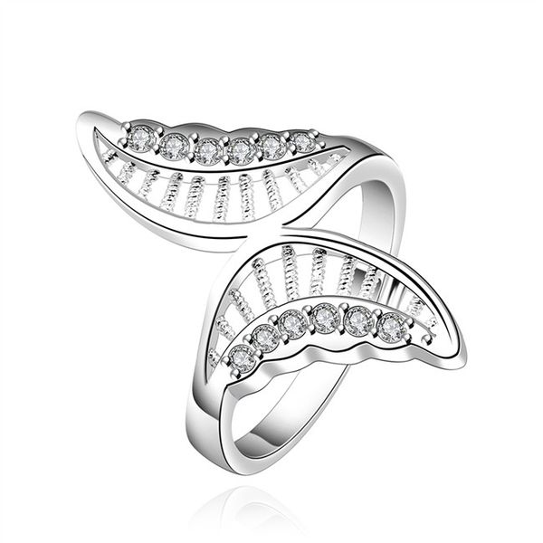 

plated sterling silver butterfly zircon ring djsr544 us size 7,8 ; women's 925 silver plate with side stones rings jewelry