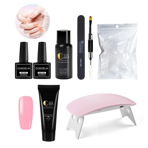 

manicure set nail gel polish set for manicure gel varnish poly builder nail art kit 6w uv lamp dryer extension tools