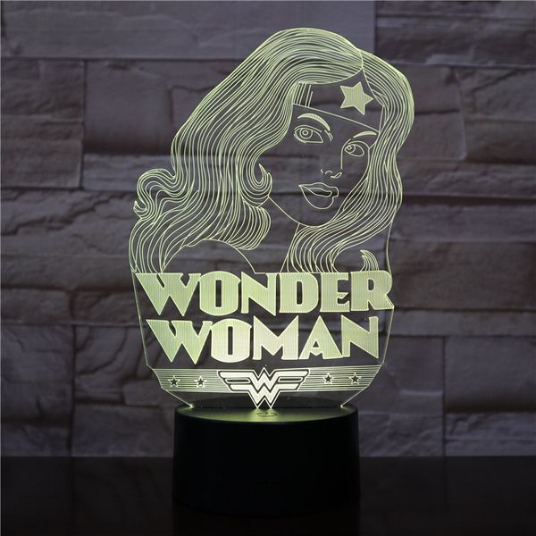 

wonder woman justice league 3d lamp multi-color with remote battery operated 3d optical led night light lamp dropshipping 2019