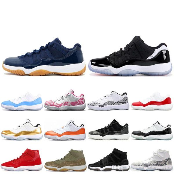 

11 cap and gown barons bred low basketball shoes men 11s pink snakeskin navy white high pink concord 23 45 sneakers