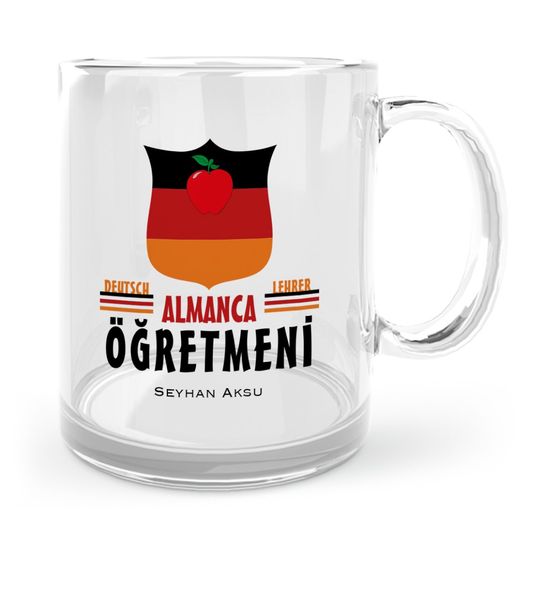 

personalized german teacher glass mug cup