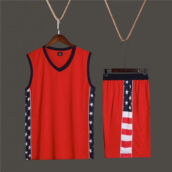 

good basketball sets sport jersey new style 46, Black;red