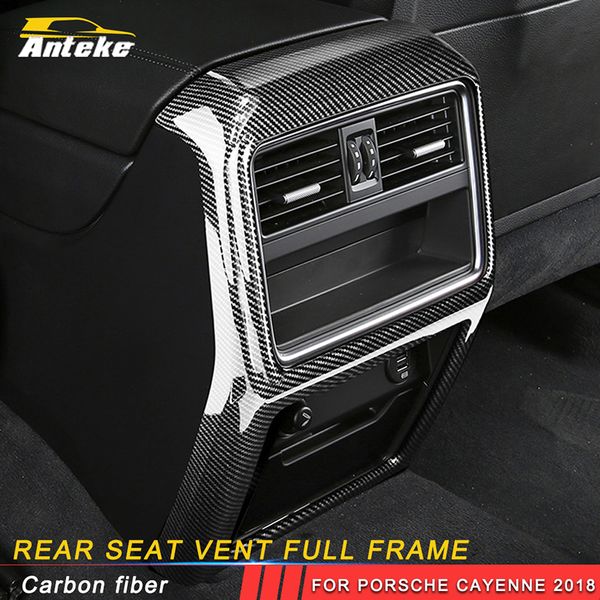 Anteke Auto Car Styling Rear Seat Vent Frame Full Cover Stickers Cover Interior Accessories For Porsche Cayenne 2018 Exterior Car Parts Exterior Car