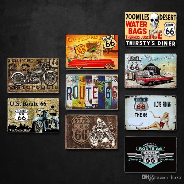 

классический маршрут сша урожай металла олово знаки route 66 количество номерных знаков автомобилей налет плакат бар клуб стена гараж главна