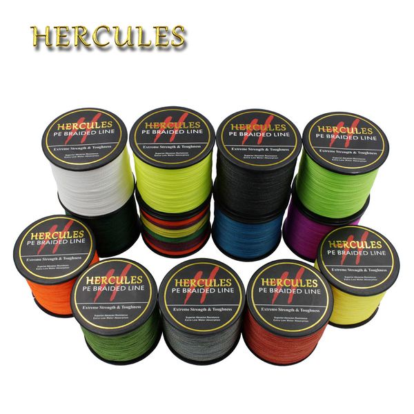 

hercules braid fishing line 4 strands strong 500m pe sea carp fishing line tresse peche angeln 6lb-100lb 13 colors cord