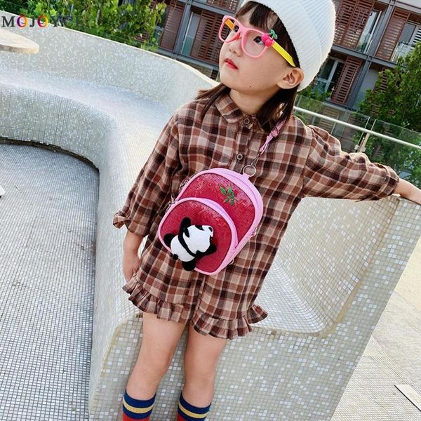 

дети милый мультфильм панда рюкзак блестки школьные сумки плечо crossbody сумка